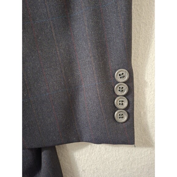 Britches of Georgetowne Blazer Jacket 40R Wool Charcoal Pinstripe Coat - Picture 2 of 13
